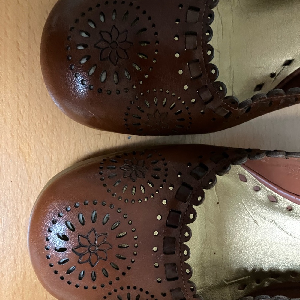 BCBGirls Tan Wedges with Intricate Cut-Outs - Picture 7 of 7